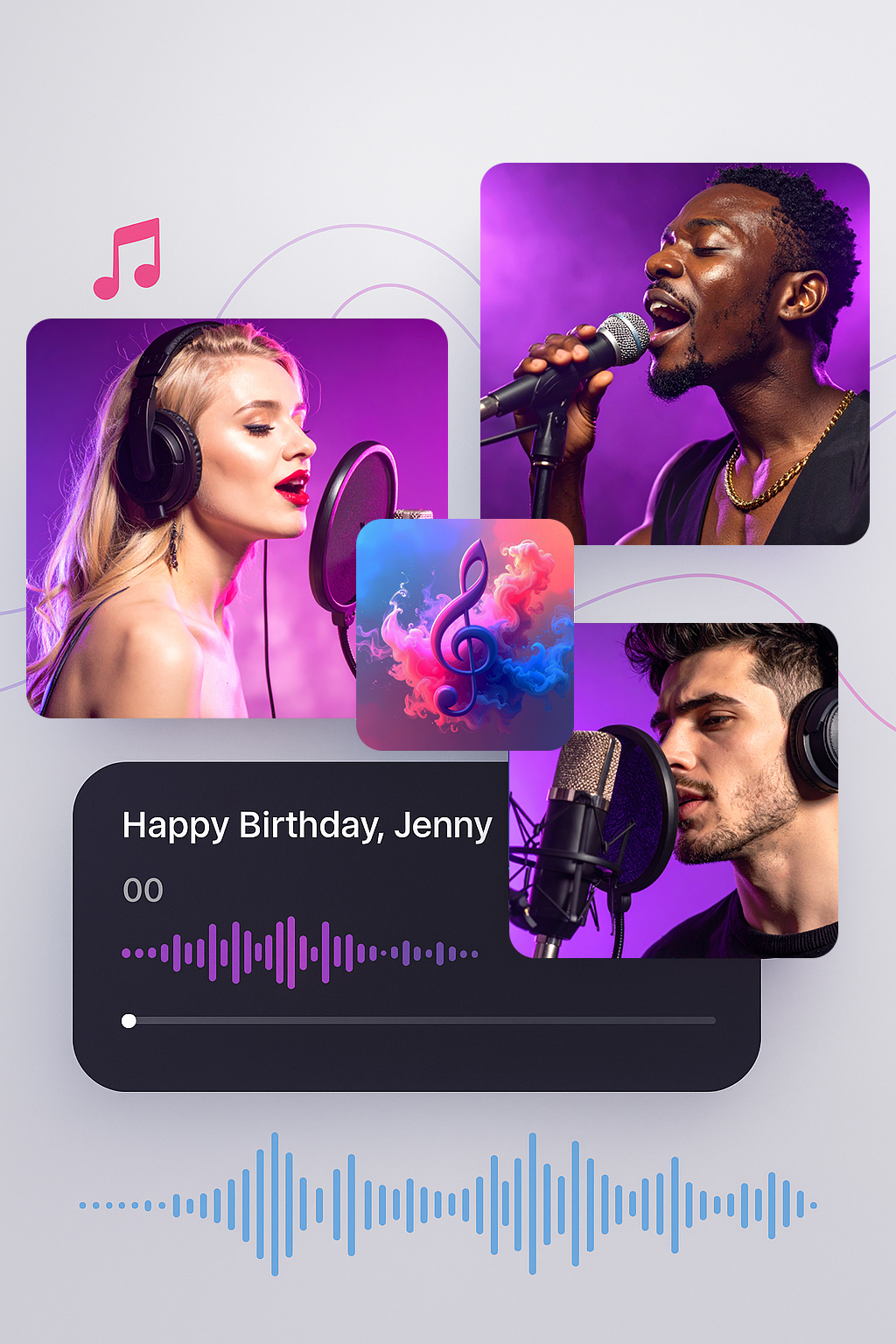 Professional singers and musicians creating custom songs